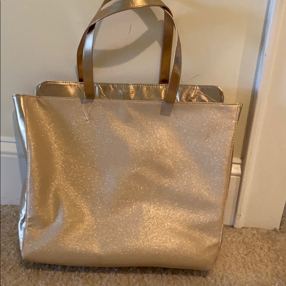 Jessica Simpson gold glitter bag